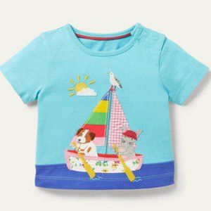NWT Mini Boden RARE Sailboat Pals T-Shirt, 18-24 m